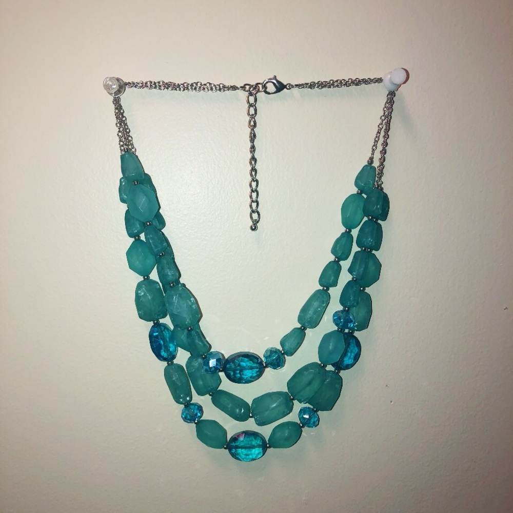 Blue faux gemstone necklace